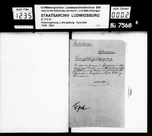 Streitsache der Gemeinden Bönnigheim und Botenheim gegen die Gemeinde Meimsheim wegen Herstellung eines Verbindungswegs zwischen Botenheim und Bönnigheim auf der Markung Meimsheim