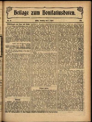Zweite Ausgabe vom Sonntag, den 02. April 1911.