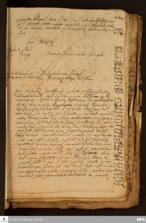 Brief von [August Hermann Francke] an [Casimir zu Sayn-Wittgenstein-Berleburg].