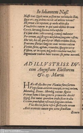 Ad Illustriss. Ducem Augustum Electorem [et]c. 25. Martii