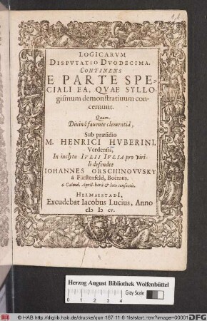Logicarum Disputatio Duodecima. Continens E Parte Speciali Ea, Quae Syllogismum demonstratiuum concernunt