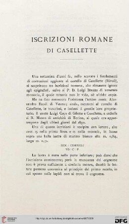 5: Iscrizioni romane di Casellette