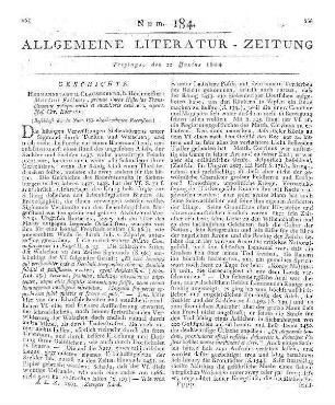 Felmer, M.: Primae lineae Historiae Transilvaniae antiqui medii et recentioris aevi etc. (Beschluß der in Num. 183. abgebrochenen Recension.)