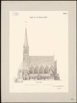 Kaiser-Friedrich-Gedächtnis-Kirche, Berlin-Tiergarten 5. Projekt: Seitenansicht