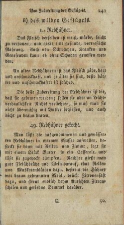 B) des wilden Geflügels