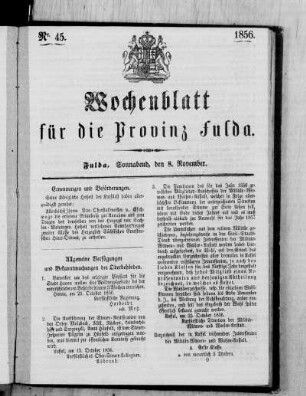 Nr. 45, Ausgabe vom 8. November 1856