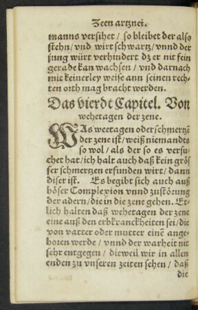 Das vierdt Capitel. Von wehetagen der zene.
