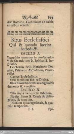 Ritus Ecclesiastici Qui & quando fuerint introducti