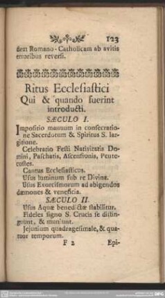 Ritus Ecclesiastici Qui & quando fuerint introducti