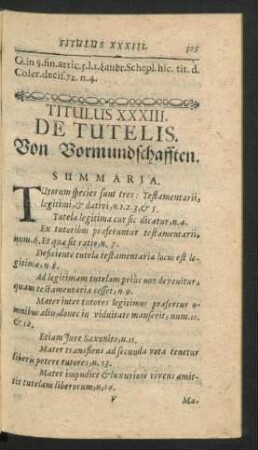 Titulus XXXIII. De Tutelis.