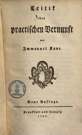 Critik der practischen Vernunft
