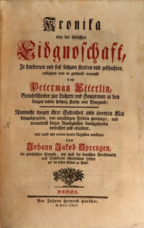 Kronika von der loblichen Eidgnoschaft