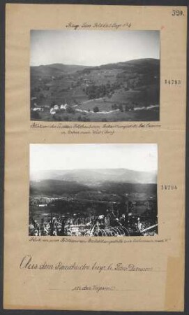Blick von der Leichten Feldhaubitzen - Beobachtungsstelle bei Camme n. Urbeis nach West (Beu)