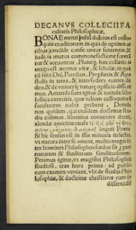 Decanus Collecii Facultatis Philosophicae.