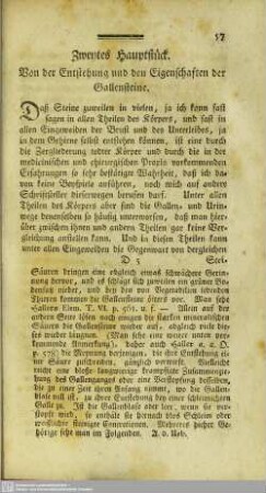 Zweytes Hauptstück. Von der Entstehung und den Eigenschaften der Gallensteine