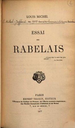 Essai sur Rabelais