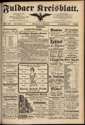 Zweite Ausgabe vom Freitag, den 09. September 1904.