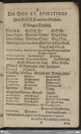 I. De Deo Et Spiritus