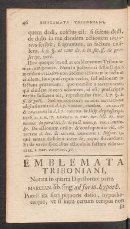 Emblemata Triboniani, Notata in quarta Digestorum parte