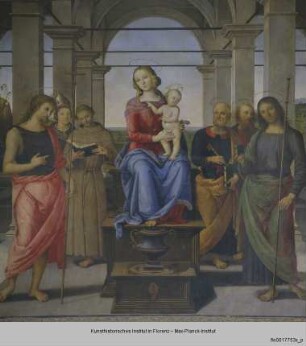 Thronende Madonna mit Heiligen