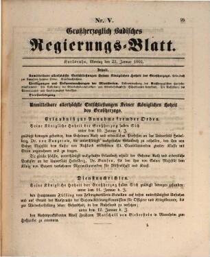 Großherzoglich Badisches Regierungsblatt. 1866 = Jg. 64