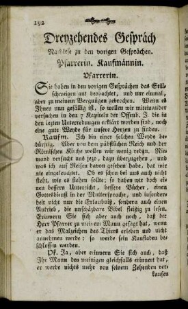 Dreyzehendes Gespräch. Nachlese zu den vorigen Gesprächen.