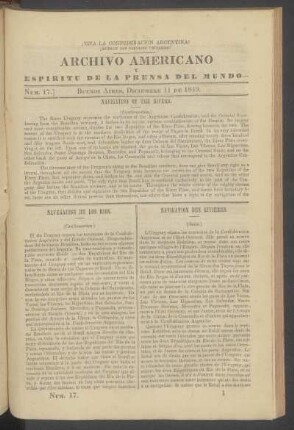 Número 17. - Buenos Aires, Diciembre 11 de 1849.