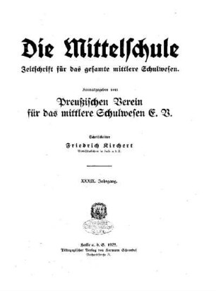 39: Die Mittelschule - 39.1925