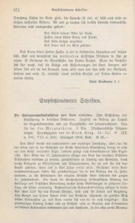 572-586 Empfehlenswerthe Schriften