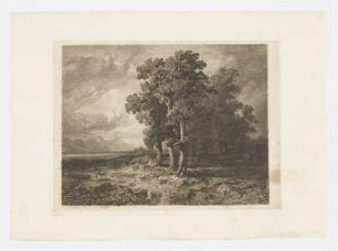 Landschaft mit Mann und Hund, aus: "Radierversuche III"