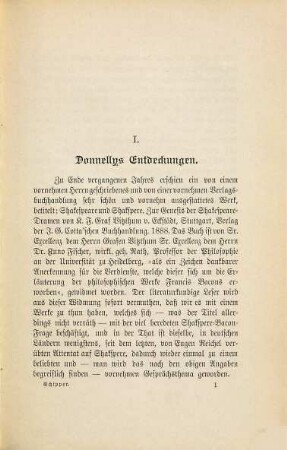 Zur Kritik der Shakspere-Bacon-Frage