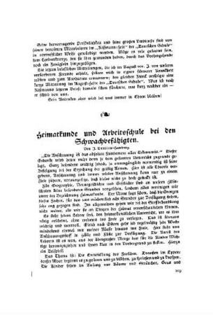 Heimatkunde und Arbeitsschule bei den Schwachbefähigten