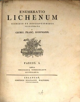 Enumeratio Lichenum Iconibus Et Descirptionibus Illustrata. 1, Lepra, Verrucaria, Tubercularia, Scutellaria