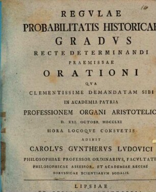 Regulae probabilitatis historicae gradus recte determinandi