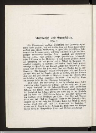 Aufmarsch und Grenzschutz