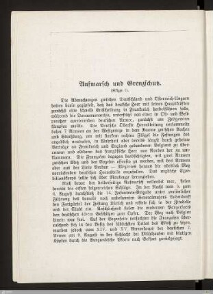 Aufmarsch und Grenzschutz