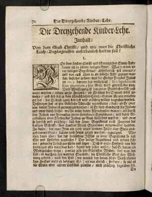 70-73, Die Dreyzehende Kinder-Lehr