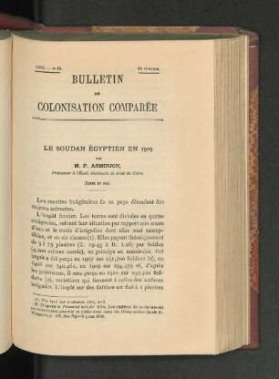 le soudan egypten en 1909