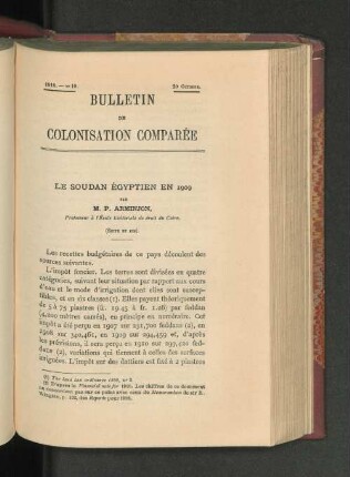le soudan egypten en 1909