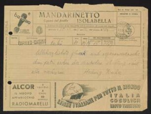 Brief von Hedwig Fischer an Gerhart Hauptmann
