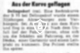 Aus der Kurve geflogen