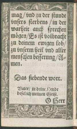 Das siebende wort.
