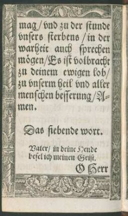 Das siebende wort.