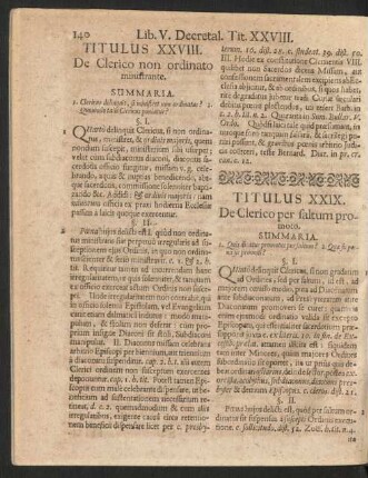 Titulus XXVIII. De Clerico non ordinato ministrante