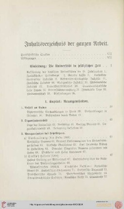Inhaltsverzeichnis der ganzen Arbeit