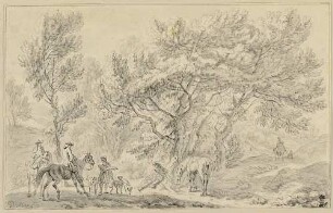 Landschaft mit Jagd