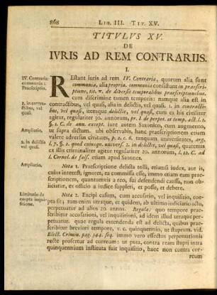 Titulus XV. De Iuris Ad Rem Contrariis