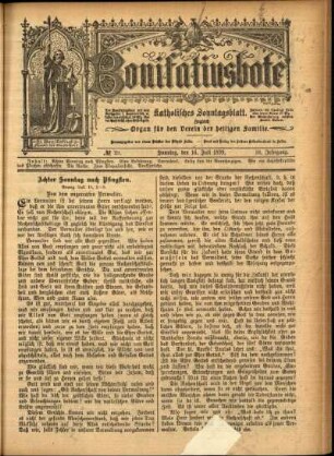 Erste Ausgabe vom Sonntag, den 16. Juli 1899.