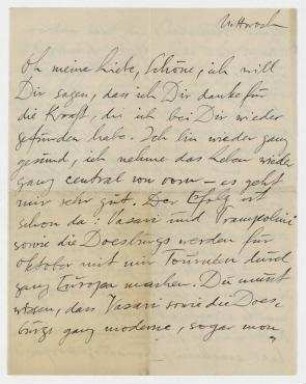 Brief von Raoul Hausmann an Hedwig Mankiewitz. [Düsseldorf]