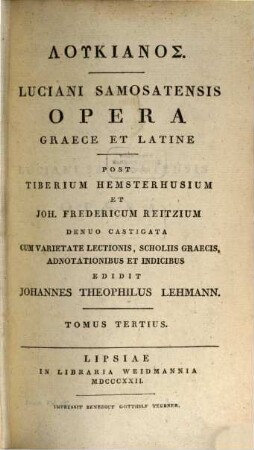 Lukianos, 3. Menippus sive, oraculum mortuorum consultum [u.a.]